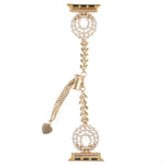 Bracelet de montre en métal avec chaîne en alliage de zinc et perles, pour Apple Watch 42 mm, pour Apple Watch 38 mm