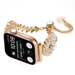 Bracelet de montre en métal avec chaîne en alliage de zinc et perles, pour Apple Watch 42 mm, pour Apple Watch 38 mm