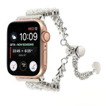 Bracelet de montre en métal avec chaîne en alliage de zinc et perles, pour Apple Watch 42 mm, pour Apple Watch 38 mm