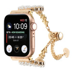Bracelet de montre en métal avec chaîne en alliage de zinc et perles, pour Apple Watch 42 mm, pour Apple Watch 38 mm