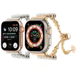Bracelet de montre en métal avec chaîne en alliage de zinc et perles, pour Apple Watch 42 mm, pour Apple Watch 38 mm