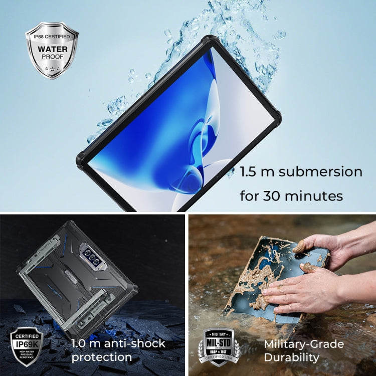 Tablette robuste OUKITEL RT7 TITAN 4G réseau IP68/IP69K, 10,1 pouces Android 13 MediaTek MT8788 Octa Core Support Dual SIM, Prise EU, RT7 4G 8GB+256GB