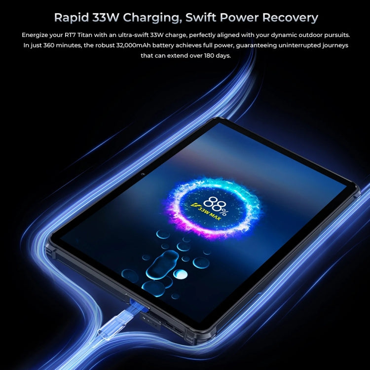 Tablette robuste OUKITEL RT7 TITAN 4G réseau IP68/IP69K, 10,1 pouces Android 13 MediaTek MT8788 Octa Core Support Dual SIM, Prise EU, RT7 4G 8GB+256GB