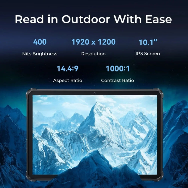 Tablette robuste OUKITEL RT7 TITAN 4G réseau IP68/IP69K, 10,1 pouces Android 13 MediaTek MT8788 Octa Core Support Dual SIM, Prise EU, RT7 4G 8GB+256GB