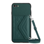 Étui de Téléphone RFID avec Lanière Longue et Motif Losanges, Pour iPhone SE 2022 / SE 2020, Pour iPhone 13 Pro Max, Pour iPhone 13 Pro, Pour iPhone 13, Pour iPhone 13 mini, Pour iPhone 12, Pour iPhone 12 Pro Max, Pour iPhone 12 Pro