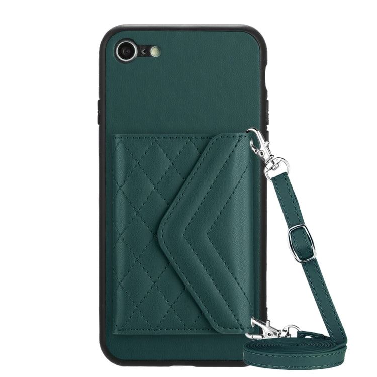 Étui de Téléphone RFID avec Lanière Longue et Motif Losanges, Pour iPhone SE 2022 / SE 2020, Pour iPhone 13 Pro Max, Pour iPhone 13 Pro, Pour iPhone 13, Pour iPhone 13 mini, Pour iPhone 12, Pour iPhone 12 Pro Max, Pour iPhone 12 Pro