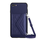 Étui de Téléphone RFID avec Lanière Longue et Motif Losanges, Pour iPhone SE 2022 / SE 2020, Pour iPhone 13 Pro Max, Pour iPhone 13 Pro, Pour iPhone 13, Pour iPhone 13 mini, Pour iPhone 12, Pour iPhone 12 Pro Max, Pour iPhone 12 Pro