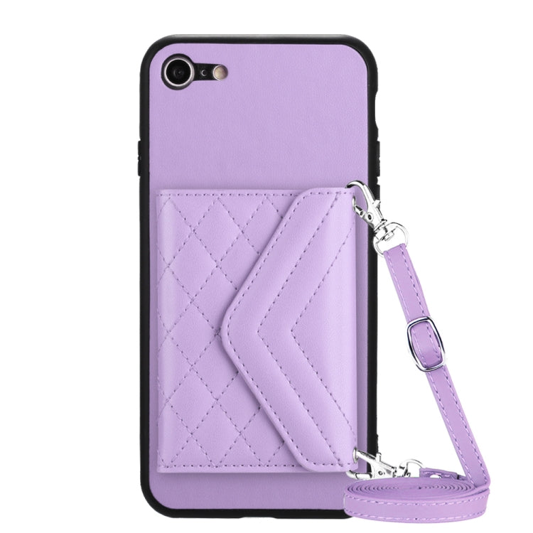 Étui de Téléphone RFID avec Lanière Longue et Motif Losanges, Pour iPhone SE 2022 / SE 2020, Pour iPhone 13 Pro Max, Pour iPhone 13 Pro, Pour iPhone 13, Pour iPhone 13 mini, Pour iPhone 12, Pour iPhone 12 Pro Max, Pour iPhone 12 Pro
