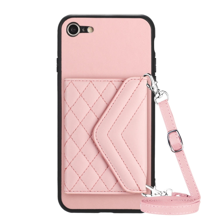 Étui de Téléphone RFID avec Lanière Longue et Motif Losanges, Pour iPhone SE 2022 / SE 2020, Pour iPhone 13 Pro Max, Pour iPhone 13 Pro, Pour iPhone 13, Pour iPhone 13 mini, Pour iPhone 12, Pour iPhone 12 Pro Max, Pour iPhone 12 Pro