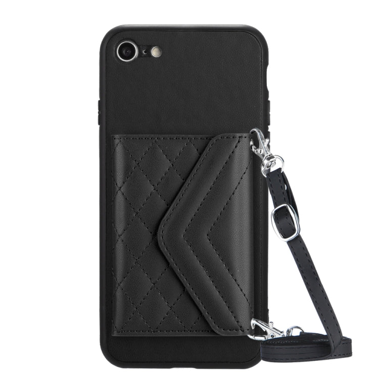Étui de Téléphone RFID avec Lanière Longue et Motif Losanges, Pour iPhone SE 2022 / SE 2020, Pour iPhone 13 Pro Max, Pour iPhone 13 Pro, Pour iPhone 13, Pour iPhone 13 mini, Pour iPhone 12, Pour iPhone 12 Pro Max, Pour iPhone 12 Pro