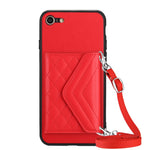 Étui de Téléphone RFID avec Lanière Longue et Motif Losanges, Pour iPhone SE 2022 / SE 2020, Pour iPhone 13 Pro Max, Pour iPhone 13 Pro, Pour iPhone 13, Pour iPhone 13 mini, Pour iPhone 12, Pour iPhone 12 Pro Max, Pour iPhone 12 Pro