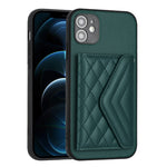 Étui de téléphone RFID avec pochette pour cartes à texture losange et long cordon, pour iPhone 12 mini, pour iPhone 11 Pro Max, pour iPhone 11, pour iPhone 11 Pro, pour iPhone XS / X, pour iPhone XR, pour iPhone XS Max, pour iPhone 8 Plus / 7 Plus