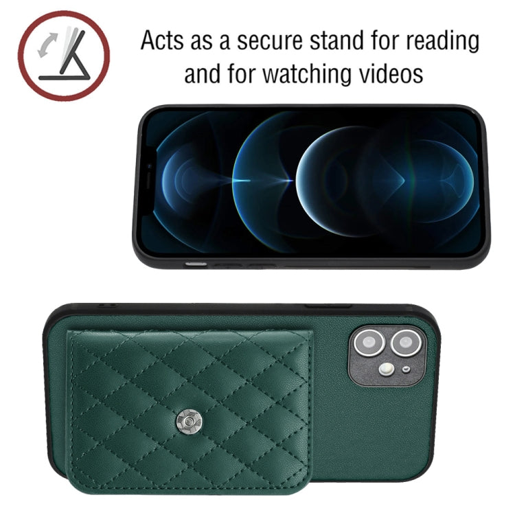 Étui de téléphone RFID avec pochette pour cartes à texture losange et long cordon, pour iPhone 12 mini, pour iPhone 11 Pro Max, pour iPhone 11, pour iPhone 11 Pro, pour iPhone XS / X, pour iPhone XR, pour iPhone XS Max, pour iPhone 8 Plus / 7 Plus
