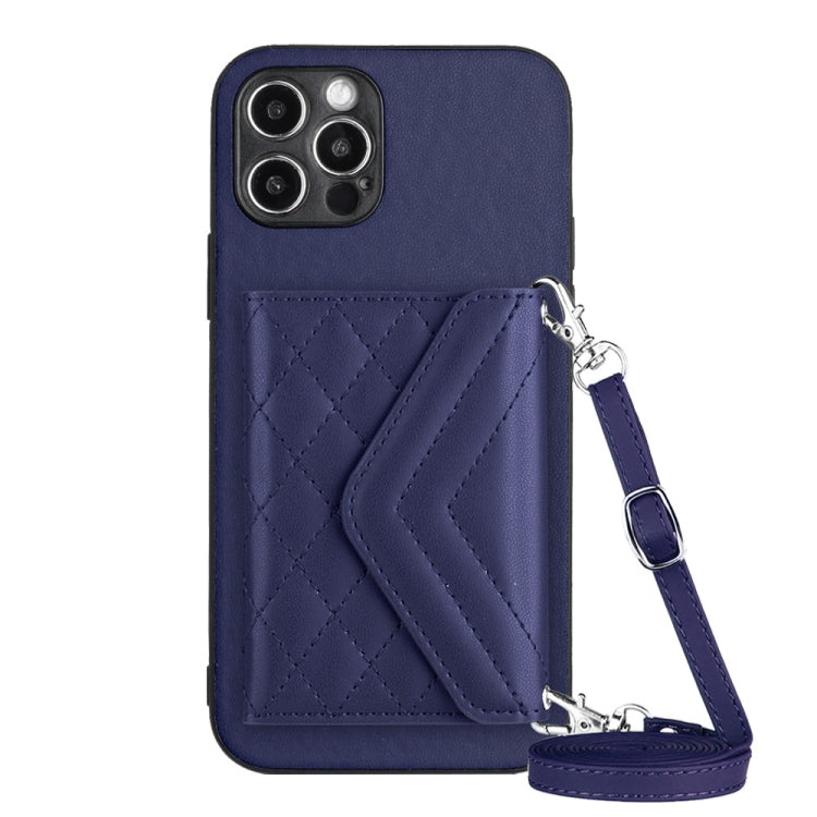 Étui de Téléphone RFID avec Lanière Longue et Motif Losanges, Pour iPhone SE 2022 / SE 2020, Pour iPhone 13 Pro Max, Pour iPhone 13 Pro, Pour iPhone 13, Pour iPhone 13 mini, Pour iPhone 12, Pour iPhone 12 Pro Max, Pour iPhone 12 Pro