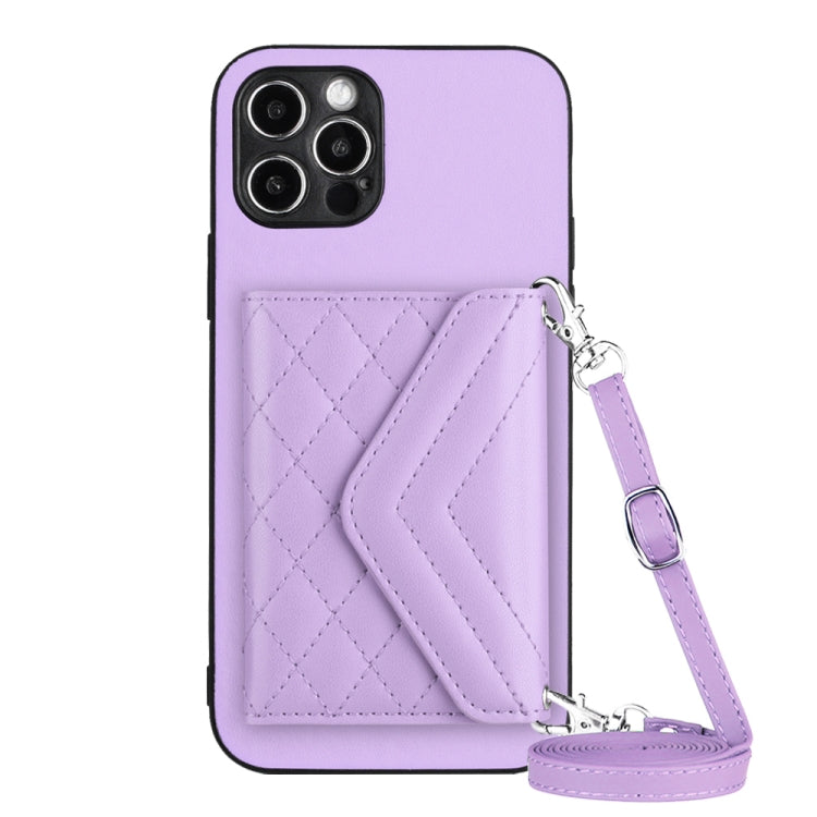Étui de Téléphone RFID avec Lanière Longue et Motif Losanges, Pour iPhone SE 2022 / SE 2020, Pour iPhone 13 Pro Max, Pour iPhone 13 Pro, Pour iPhone 13, Pour iPhone 13 mini, Pour iPhone 12, Pour iPhone 12 Pro Max, Pour iPhone 12 Pro
