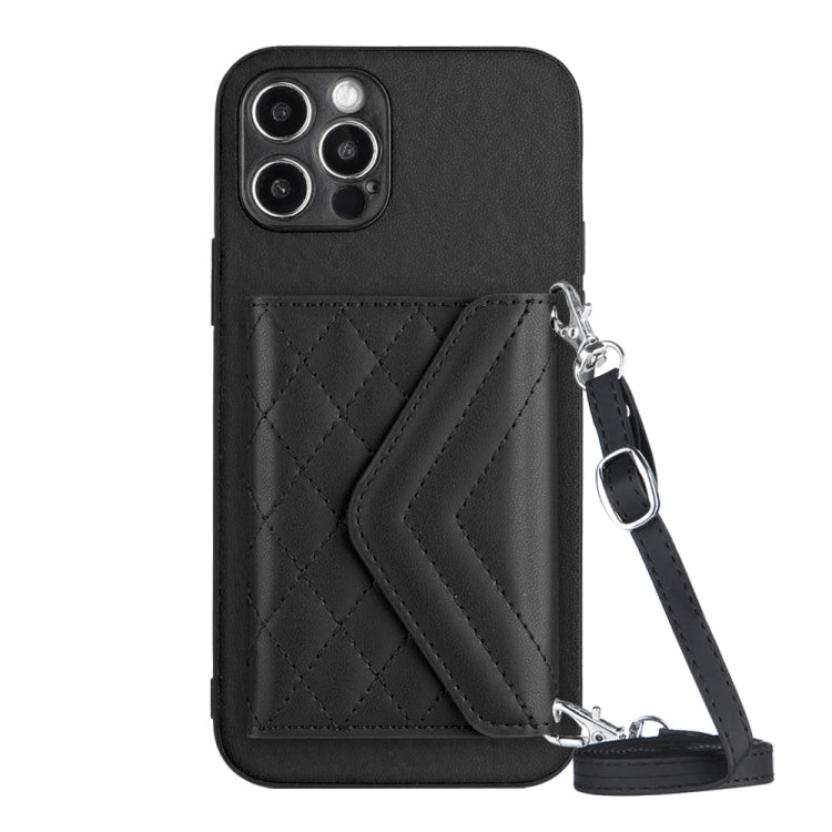 Étui de Téléphone RFID avec Lanière Longue et Motif Losanges, Pour iPhone SE 2022 / SE 2020, Pour iPhone 13 Pro Max, Pour iPhone 13 Pro, Pour iPhone 13, Pour iPhone 13 mini, Pour iPhone 12, Pour iPhone 12 Pro Max, Pour iPhone 12 Pro