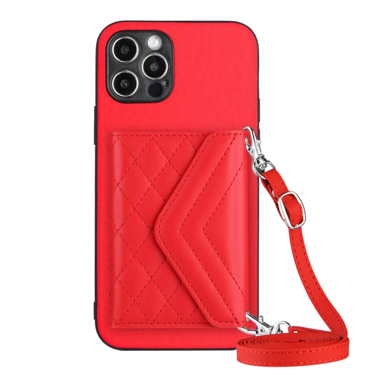 Étui de Téléphone RFID avec Lanière Longue et Motif Losanges, Pour iPhone SE 2022 / SE 2020, Pour iPhone 13 Pro Max, Pour iPhone 13 Pro, Pour iPhone 13, Pour iPhone 13 mini, Pour iPhone 12, Pour iPhone 12 Pro Max, Pour iPhone 12 Pro