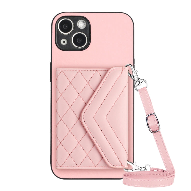 Étui de Téléphone RFID avec Lanière Longue et Motif Losanges, Pour iPhone SE 2022 / SE 2020, Pour iPhone 13 Pro Max, Pour iPhone 13 Pro, Pour iPhone 13, Pour iPhone 13 mini, Pour iPhone 12, Pour iPhone 12 Pro Max, Pour iPhone 12 Pro