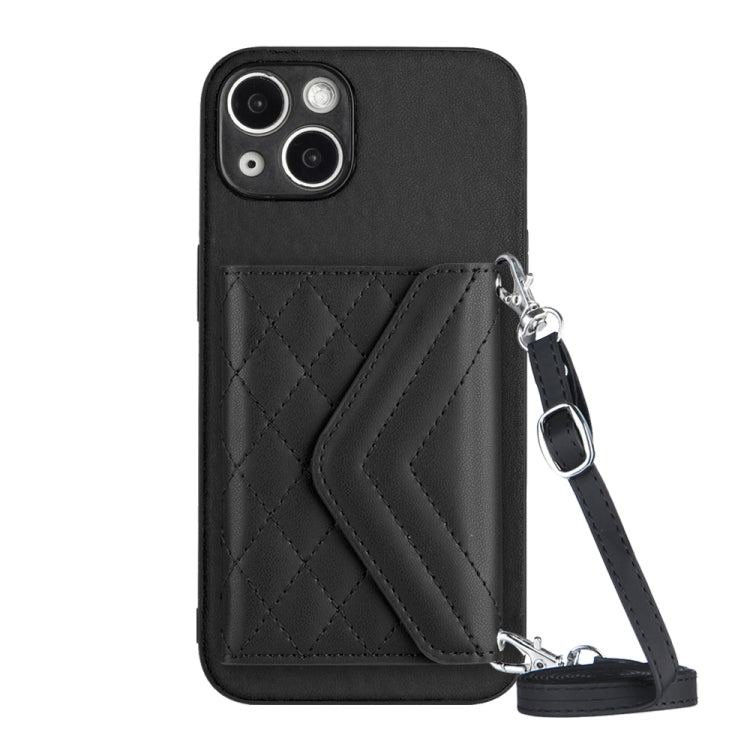 Étui de Téléphone RFID avec Lanière Longue et Motif Losanges, Pour iPhone SE 2022 / SE 2020, Pour iPhone 13 Pro Max, Pour iPhone 13 Pro, Pour iPhone 13, Pour iPhone 13 mini, Pour iPhone 12, Pour iPhone 12 Pro Max, Pour iPhone 12 Pro