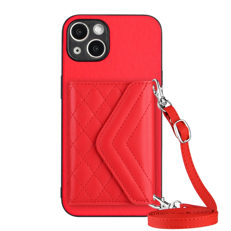 Étui de Téléphone RFID avec Lanière Longue et Motif Losanges, Pour iPhone SE 2022 / SE 2020, Pour iPhone 13 Pro Max, Pour iPhone 13 Pro, Pour iPhone 13, Pour iPhone 13 mini, Pour iPhone 12, Pour iPhone 12 Pro Max, Pour iPhone 12 Pro