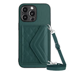 Étui de Téléphone RFID avec Lanière Longue et Motif Losanges, Pour iPhone SE 2022 / SE 2020, Pour iPhone 13 Pro Max, Pour iPhone 13 Pro, Pour iPhone 13, Pour iPhone 13 mini, Pour iPhone 12, Pour iPhone 12 Pro Max, Pour iPhone 12 Pro
