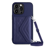 Étui de Téléphone RFID avec Lanière Longue et Motif Losanges, Pour iPhone SE 2022 / SE 2020, Pour iPhone 13 Pro Max, Pour iPhone 13 Pro, Pour iPhone 13, Pour iPhone 13 mini, Pour iPhone 12, Pour iPhone 12 Pro Max, Pour iPhone 12 Pro