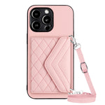 Étui de Téléphone RFID avec Lanière Longue et Motif Losanges, Pour iPhone SE 2022 / SE 2020, Pour iPhone 13 Pro Max, Pour iPhone 13 Pro, Pour iPhone 13, Pour iPhone 13 mini, Pour iPhone 12, Pour iPhone 12 Pro Max, Pour iPhone 12 Pro