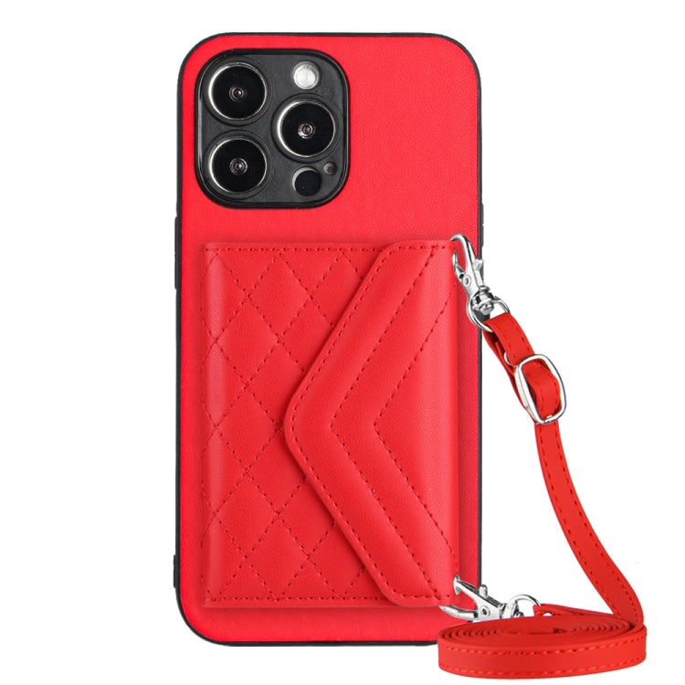 Étui de Téléphone RFID avec Lanière Longue et Motif Losanges, Pour iPhone SE 2022 / SE 2020, Pour iPhone 13 Pro Max, Pour iPhone 13 Pro, Pour iPhone 13, Pour iPhone 13 mini, Pour iPhone 12, Pour iPhone 12 Pro Max, Pour iPhone 12 Pro