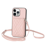 Étui de téléphone RFID avec pochette pour cartes texturée en losange et long cordon, pour iPhone 17 Pro Max, pour iPhone 17 Pro, pour iPhone 17, pour iPhone Air, pour iPhone 16 Pro Max, pour iPhone 16 Pro, pour iPhone 16 Plus, pour iPhone 16
