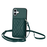 Étui de téléphone RFID avec pochette pour cartes texturée en losange et long cordon, pour iPhone 17 Pro Max, pour iPhone 17 Pro, pour iPhone 17, pour iPhone Air, pour iPhone 16 Pro Max, pour iPhone 16 Pro, pour iPhone 16 Plus, pour iPhone 16
