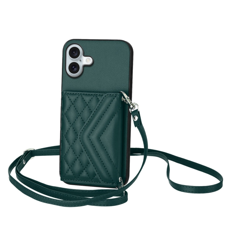 Étui de téléphone RFID avec pochette pour cartes texturée en losange et long cordon, pour iPhone 17 Pro Max, pour iPhone 17 Pro, pour iPhone 17, pour iPhone Air, pour iPhone 16 Pro Max, pour iPhone 16 Pro, pour iPhone 16 Plus, pour iPhone 16