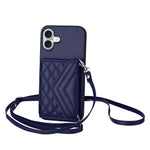 Étui de téléphone RFID avec pochette pour cartes texturée en losange et long cordon, pour iPhone 17 Pro Max, pour iPhone 17 Pro, pour iPhone 17, pour iPhone Air, pour iPhone 16 Pro Max, pour iPhone 16 Pro, pour iPhone 16 Plus, pour iPhone 16