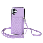 Étui de téléphone RFID avec pochette pour cartes texturée en losange et long cordon, pour iPhone 17 Pro Max, pour iPhone 17 Pro, pour iPhone 17, pour iPhone Air, pour iPhone 16 Pro Max, pour iPhone 16 Pro, pour iPhone 16 Plus, pour iPhone 16