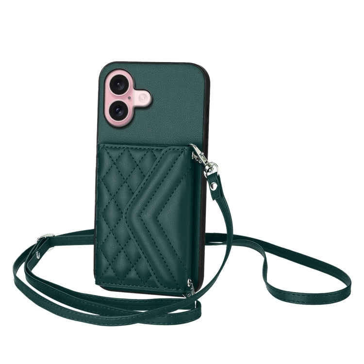 Étui de téléphone RFID avec pochette pour cartes texturée en losange et long cordon, pour iPhone 17 Pro Max, pour iPhone 17 Pro, pour iPhone 17, pour iPhone Air, pour iPhone 16 Pro Max, pour iPhone 16 Pro, pour iPhone 16 Plus, pour iPhone 16