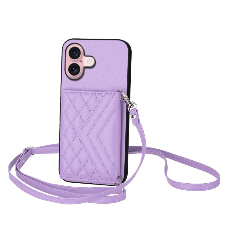 Étui de téléphone RFID avec pochette pour cartes texturée en losange et long cordon, pour iPhone 17 Pro Max, pour iPhone 17 Pro, pour iPhone 17, pour iPhone Air, pour iPhone 16 Pro Max, pour iPhone 16 Pro, pour iPhone 16 Plus, pour iPhone 16