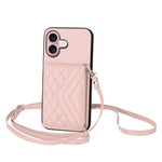 Étui de téléphone RFID avec pochette pour cartes texturée en losange et long cordon, pour iPhone 17 Pro Max, pour iPhone 17 Pro, pour iPhone 17, pour iPhone Air, pour iPhone 16 Pro Max, pour iPhone 16 Pro, pour iPhone 16 Plus, pour iPhone 16