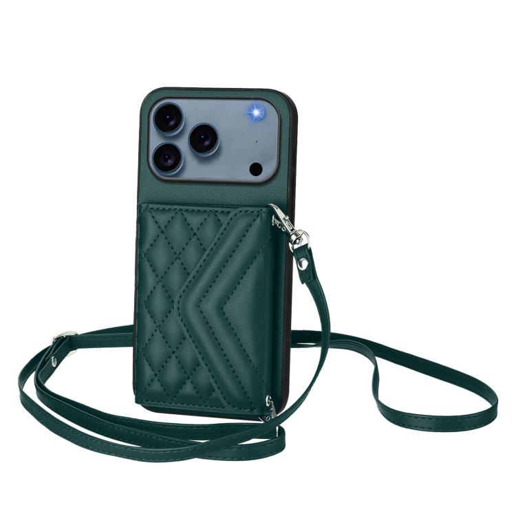 Étui de téléphone RFID avec pochette pour cartes texturée en losange et long cordon, pour iPhone 17 Pro Max, pour iPhone 17 Pro, pour iPhone 17, pour iPhone Air, pour iPhone 16 Pro Max, pour iPhone 16 Pro, pour iPhone 16 Plus, pour iPhone 16
