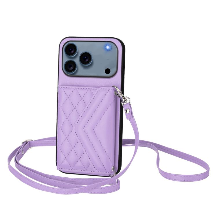 Étui de téléphone RFID avec pochette pour cartes texturée en losange et long cordon, pour iPhone 17 Pro Max, pour iPhone 17 Pro, pour iPhone 17, pour iPhone Air, pour iPhone 16 Pro Max, pour iPhone 16 Pro, pour iPhone 16 Plus, pour iPhone 16