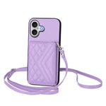 Étui de téléphone RFID avec pochette pour cartes texturée en losange et long cordon, pour iPhone 17 Pro Max, pour iPhone 17 Pro, pour iPhone 17, pour iPhone Air, pour iPhone 16 Pro Max, pour iPhone 16 Pro, pour iPhone 16 Plus, pour iPhone 16