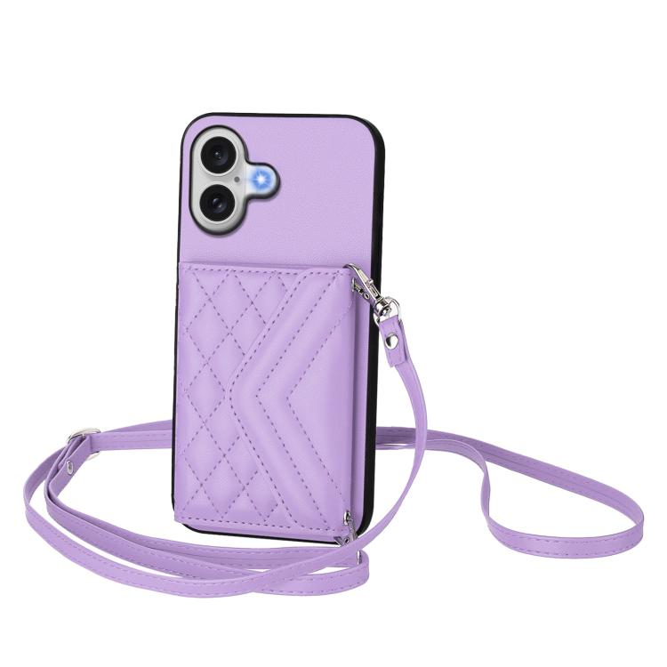 Étui de téléphone RFID avec pochette pour cartes texturée en losange et long cordon, pour iPhone 17 Pro Max, pour iPhone 17 Pro, pour iPhone 17, pour iPhone Air, pour iPhone 16 Pro Max, pour iPhone 16 Pro, pour iPhone 16 Plus, pour iPhone 16