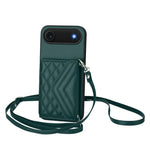 Étui de téléphone RFID avec pochette pour cartes texturée en losange et long cordon, pour iPhone 17 Pro Max, pour iPhone 17 Pro, pour iPhone 17, pour iPhone Air, pour iPhone 16 Pro Max, pour iPhone 16 Pro, pour iPhone 16 Plus, pour iPhone 16