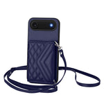 Étui de téléphone RFID avec pochette pour cartes texturée en losange et long cordon, pour iPhone 17 Pro Max, pour iPhone 17 Pro, pour iPhone 17, pour iPhone Air, pour iPhone 16 Pro Max, pour iPhone 16 Pro, pour iPhone 16 Plus, pour iPhone 16