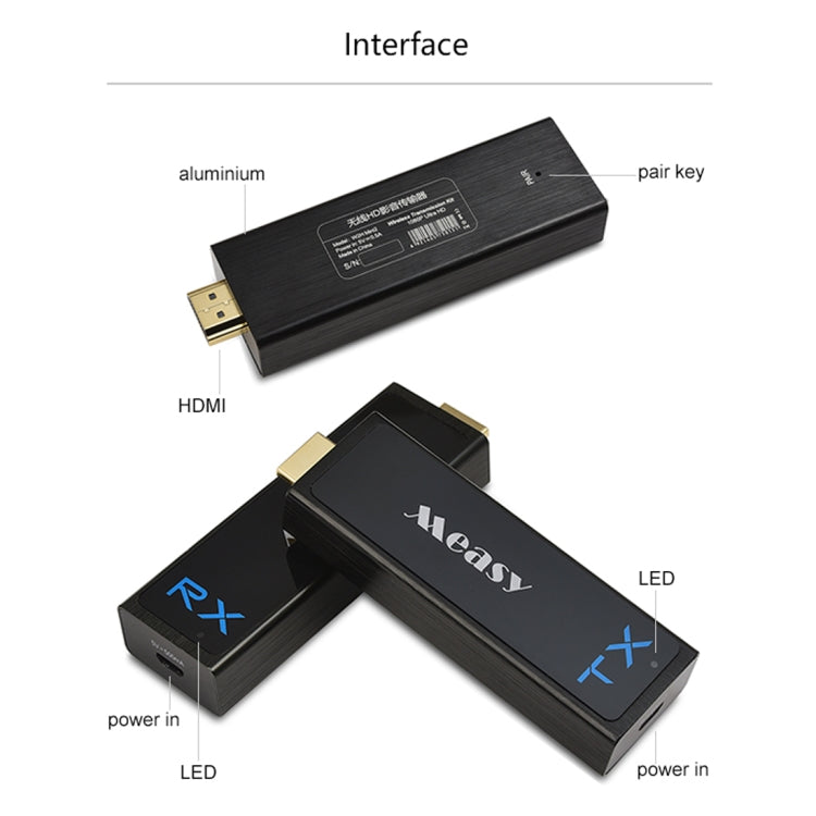 Transmetteur-récepteur-extendeur audio-vidéo HDMI sans fil Measy W2H Nano 1080P HDMI 1.4 3D, distance de transmission : 30m, prise US, prise EU, prise AU, prise UK
