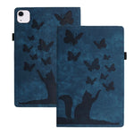 Étui de protection en cuir gaufré Papillon Chat pour tablette, Pour iPad Air 13 2026 / 2025 / 2024, Pour iPad Air 11 2026 / 2025 / 2024, Pour iPad Pro 13 2025 / 2024, Pour iPad Pro 11 2025 / 2024, Pour iPad mini 2024 / 2021