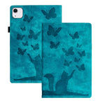Étui de protection en cuir gaufré Papillon Chat pour tablette, Pour iPad Air 13 2026 / 2025 / 2024, Pour iPad Air 11 2026 / 2025 / 2024, Pour iPad Pro 13 2025 / 2024, Pour iPad Pro 11 2025 / 2024, Pour iPad mini 2024 / 2021