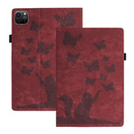 Étui de protection en cuir gaufré Papillon Chat pour tablette, Pour iPad Air 13 2026 / 2025 / 2024, Pour iPad Air 11 2026 / 2025 / 2024, Pour iPad Pro 13 2025 / 2024, Pour iPad Pro 11 2025 / 2024, Pour iPad mini 2024 / 2021