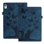 Étui de protection en cuir gaufré Papillon Chat pour tablette, Pour iPad Air 13 2026 / 2025 / 2024, Pour iPad Air 11 2026 / 2025 / 2024, Pour iPad Pro 13 2025 / 2024, Pour iPad Pro 11 2025 / 2024, Pour iPad mini 2024 / 2021