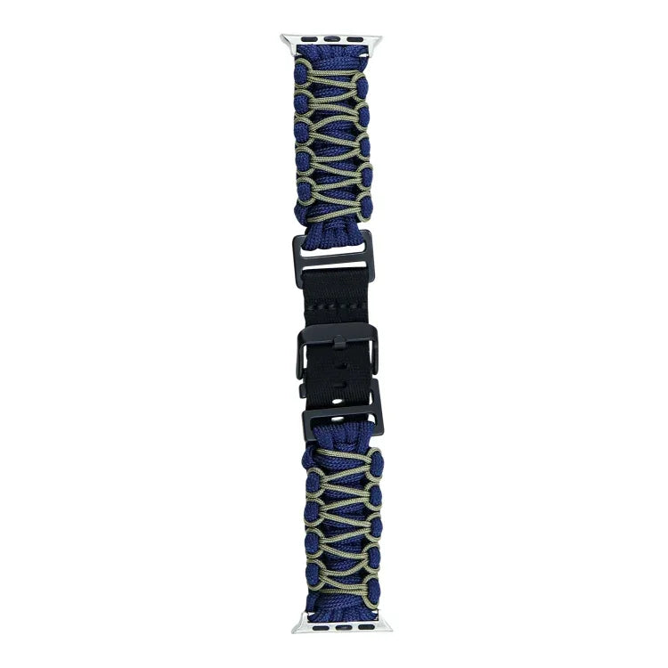 Dual-layer Braided Paracord Buckle Watch Band, For Apple Watch Series 4 44mm, For Apple Watch Series 4 40mm, For Apple Watch Series 3 38mm, For Apple Watch Series 3 42mm, For Apple Watch Series 2 42mm, For Apple Watch Series 2 38mm, For Apple Watch 42m...
