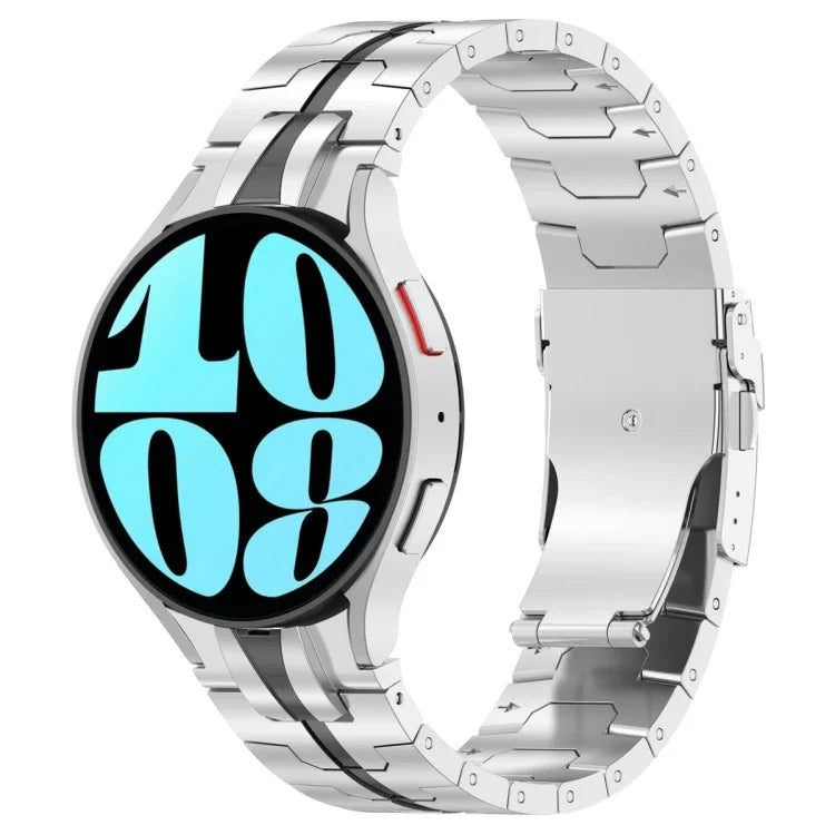 Button Style Stainless Steel Watch Band, For Samsung Galaxy Watch 6 / 6 Classic