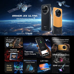 Ulefone Armor 23, téléphone ultra-résistant, écran 6,78 pouces, Android 13, processeur MediaTek Dimensity 8020 Octa-Core jusqu'à 2,6 GHz, réseau : 5G, NFC, OTG, messagerie satellite, 12 Go + 512 Go